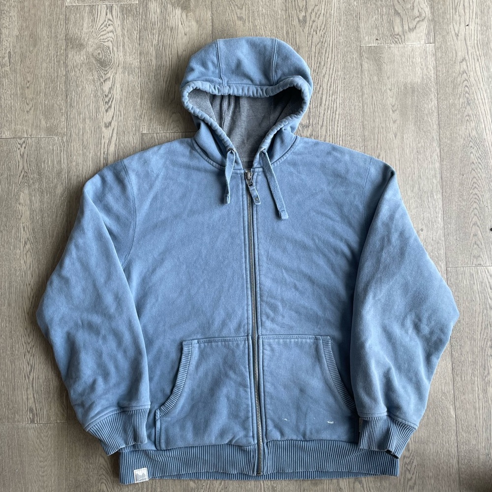 Thick zip up blue hoodie